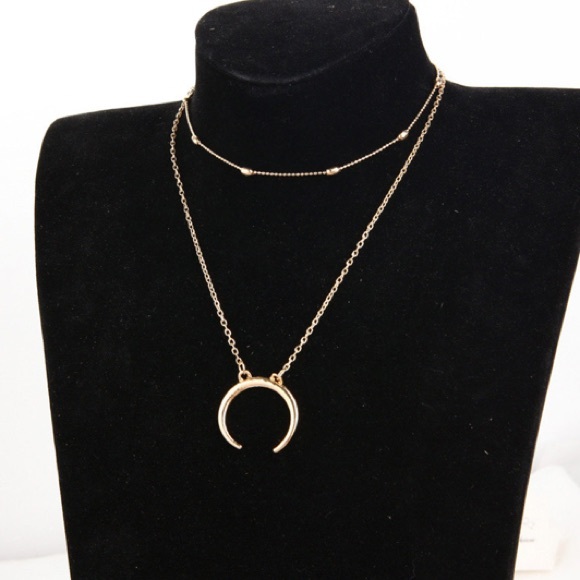 Layered Moon Necklace - Picture 2 of 2